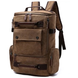 D-IDEAZ Notebook-Rucksack Premium Rucksack für Herren aus Canvas, Fach für Laptop und Notebook schwarz