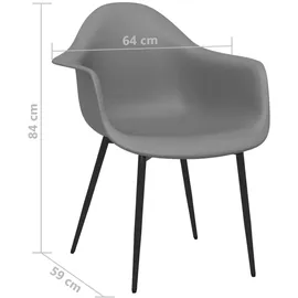 vidaXL Esszimmerstühle 4 Stk. Grau PP