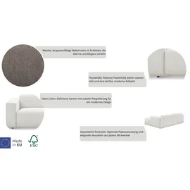 Andas Ecksofa »Noord«, mit Kedernaht, in einem Soft-Touch Bezug grau