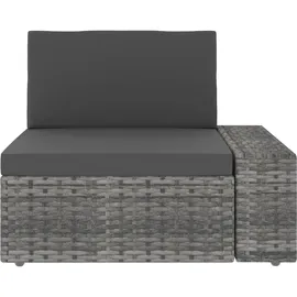 vidaXL 4-tlg. Polyrattan Garten-Lounge-Set grau