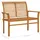 vidaXL Gartenbank Massivholz Teak 112 cm Schwarze Auflage