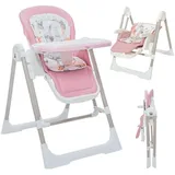 Baby Vivo 3in1 Kinderhochstuhl / Babywippe höhenverstellbar für Kinder - Lulu in Rosa