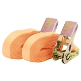 Baumarktplus 2x Profi Ratschen Spanngurt Spanngurte Zurrgurt 1-tlg 6m 0,8t 0,8to 800 kg TÜV/GS ORANGE