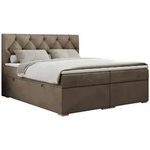MKS Boxspringbett 160 x 200 cm H3 Braun