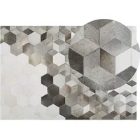 Beliani Teppich Leder-Patchwork-Teppich 140 x 200 cm