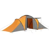 vidaXL Campingzelt 6 Personen Grau und Orange