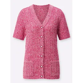 Classic Basics Strickjacke in Rot-Weißen-Meliert 46
