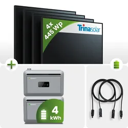 1780Wp Balkonkraftwerk 4x445Wp Trina Solar Fullblack Growatt NEXA 4kWh Speicher