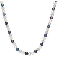 Valero Pearls Halsschmuck, Damen Sterling Silber Süßwasser-Zuchtperle Multicolor - 2244, (925er Silber, Perle 42 cm)