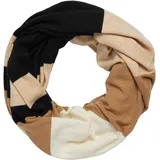 s.Oliver Lässiger Feinstrick-Loopschal mit Streifen und Logo-Ring - Einheitsgröße