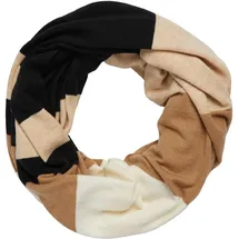 s.Oliver Lässiger Feinstrick-Loopschal mit Streifen und Logo-Ring - Einheitsgröße