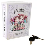 speecheese Mein Sternzeichen Booksafe - Zwillinge Astrologie-Buchtresor für Zwillinge, lustiger Spruch