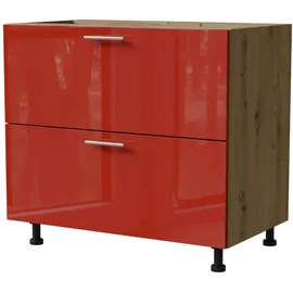 Feldmann-Küchen Schubladenschrank Brerra 90 x 50 x 82 cm Rot