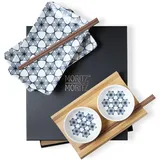 Moritz & Moritz Sushi Geschirr Set 10tlg für 2 Personen Porzellan Blau