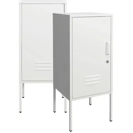 [en.casa] Nachtschrank Hausjärvi 2er Set 82x35x35 cm Stahl Weiß