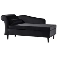 KAWOLA Polsterliege SARAH Ottomane Recamiere Stoff schwarz 163x77x73cm