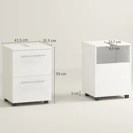 Homcom Waschbeckenunterschrank Unterschrank mit Schrankfach Schublade Badezimmerschrank Waschtischunterschrank Badschrank für Badezimmer 41,5 x 35,5 x 59 cm Weiß