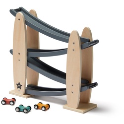 Kids Concept - Aiden Kugelbahn mit Autos, grau / natur (4er-Set)