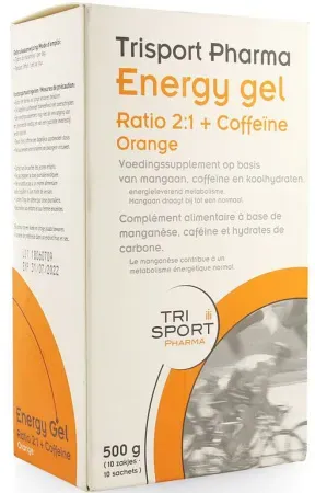 Trisportpharma Energy Gel Plus Koffein Orange 10 Stück