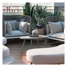 CLP Velva Loungetisch oval 0 x 0 x 0 cm dunkelgrau/silber