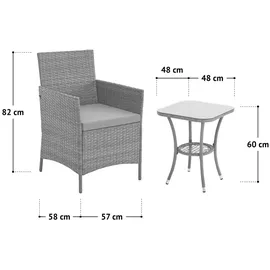 Svita Brooklyn Bistro Set 3-tlg. Schwarz