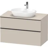 Duravit „D-Neo“ Konsolenwaschtischunterbau mit Möbelgriff Diamantschwarz × Taupe