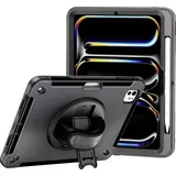 JT Berlin Rugged Kickstand & Handstrap Case für iPad Pro 11" (M3 2025, M2 2024) Schwarz