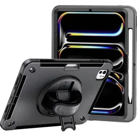 JT Berlin Rugged Kickstand & Handstrap Case für iPad Pro 11" (M3 2025, M2 2024) Schwarz