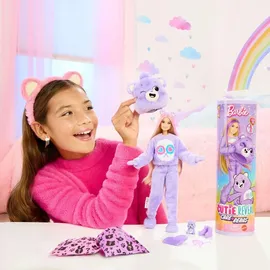 Barbie Barbie-Puppe der Cutie Reveal Glücksbärchi-Reihe mit Accessoires, und 10 Überraschungen, einschließlich Farbwechsel und Mini-Bärchi, JCN94