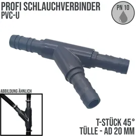 DeinSchlauch24 T-Stück 40 mm PVC grau