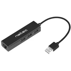natec Dragonfly, USB 2.0, Schwarz, RJ-45, USB 2.0, USB, Windows 10, Windows 7, W