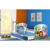 luxusbetten24 Kinderbett Dream, mit verschiedenen Motiven blau 80 cm x 160 cm