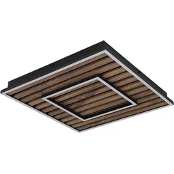 GLOBO LIGHTING LED Deckenleuchte "WOODY", schwarz (schwarz matt), 1 flammig, H: 6,00cm,, Lampen, Memoryfunktion, die deine bevorzugte Einstellung speichert