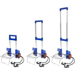 Relaxdays Transport Trolley, ergonomischer Griff, faltbar, Teleskop-Gestänge, Aluminium, bis 30 kg, blau