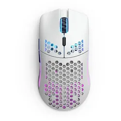 GLORIOUS GAMING Model O wireless Gaming-Maus, Weiß matt (Sekundärfarbe: Schwarz, Grau)