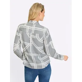 Heine Druck-Bluse Langarm Grau 36