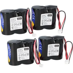 4er SET Batterie kompatibel ABUS Security-Center für 2WAY-Funksirene + Stecker