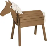 roba Spiel- & Voltigierpferd Sheddie in Teakfarbenem Massivholz mit Rückehöhe 70 cm
