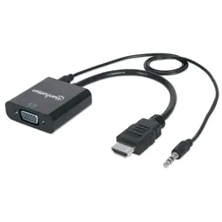 Manhattan HDMI auf VGA Konverter, HDMI-Stecker auf VGA-Buchse, mit Audio, option