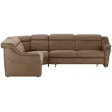 HIMOLLA Eckcouch Leder 2-Sitzer Braun