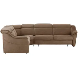 HIMOLLA Eckcouch Leder 2-Sitzer Braun