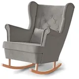 Beautysofa Schaukelsessel Fabio, mit Einbringung in die Wohnung (Holzbeine in Weiß, Buche oder Wenge Farbe) beige