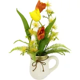 I.GE.A. Kunstblume I.GE.A. "Arrangement Tulpen", gelb (gelb, orange), B:27cm H:38cm L:27cm, Kunstpflanzen, Krug aus Keramik