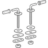 Geberit Renova Scharnier-Set 598165000 Befestigung von unten, Edelstahl, für WC-Sitz