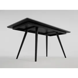 magnolia home Esszimmertisch RIGA 160x80cm graue Keramikplatte schwarze konische Tischbeine : Grau - Grau