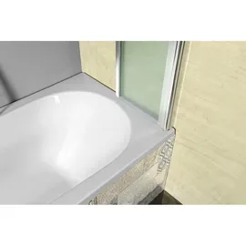 Aqualine VANDA Badewannenfaltwand 1000x1400 mm, Chrom, Mattglas - Silber