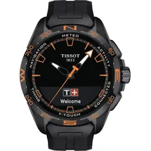 TISSOT T-Touch Connect Solar 47,5 mm Silikonarmband Schwarz T121.420.47.051.04