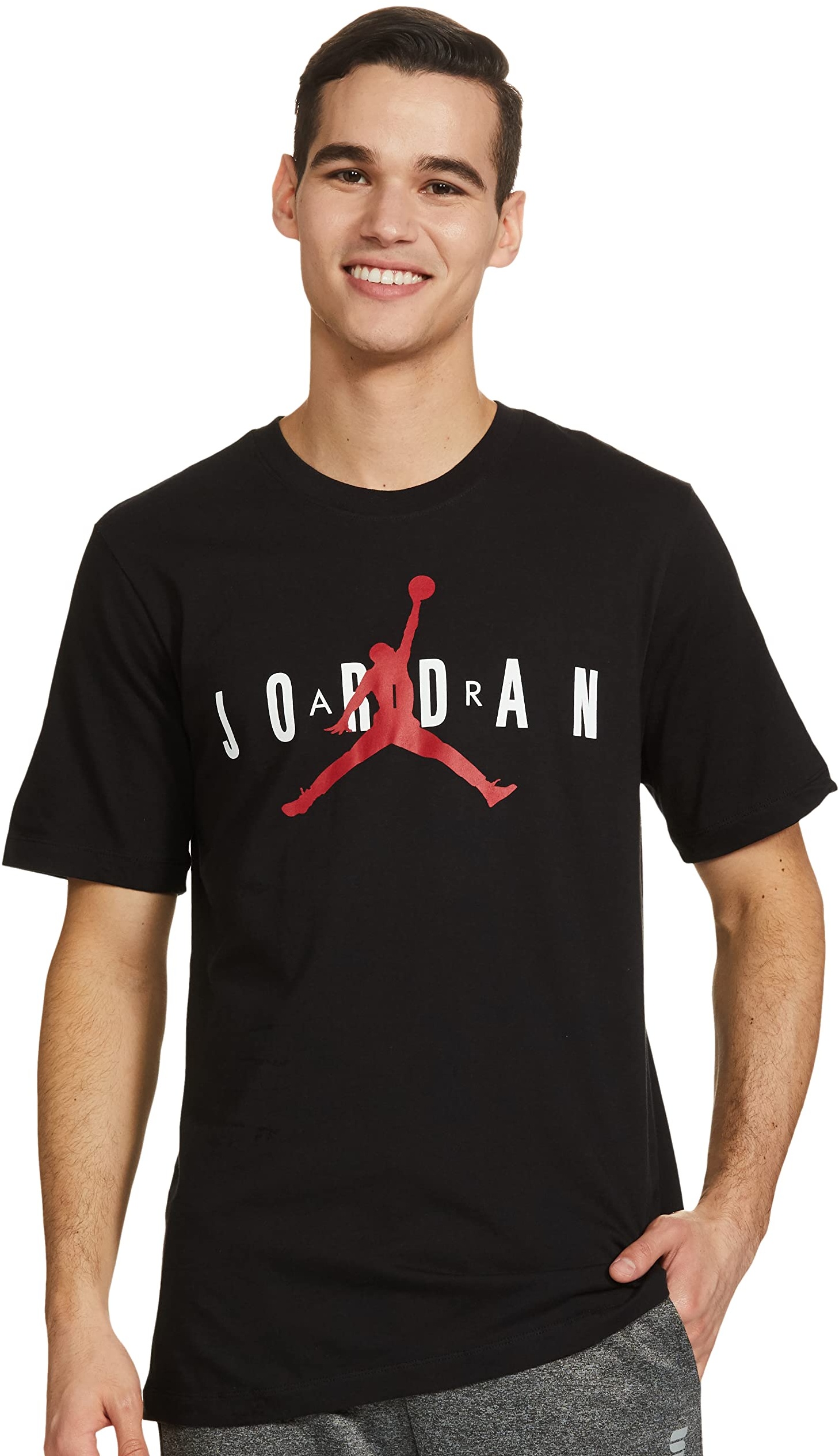 Nike Ss Ctn Jrdn Air T-Shirt Black/White/Gym Red M