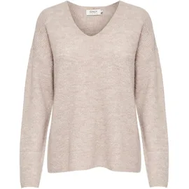Only ONLCAMILLA V-Neck L/S Strickpullover Beige L