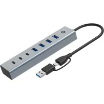 Conceptronic USB-Hub 7-Port USB 3.0 Hub, 5Gbps, USB-C x 3, USB-A x 4